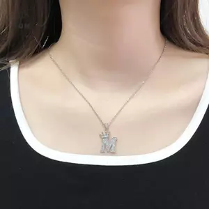 Mặt Dây Chuyền Chữ Cái Vương Miện, Cubic Zirconia, Phong Cách Hip Hop Punk