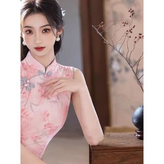 Đầm sườn xám không tay mùa xuân - hè, phong cách mới từ Trung Hoa