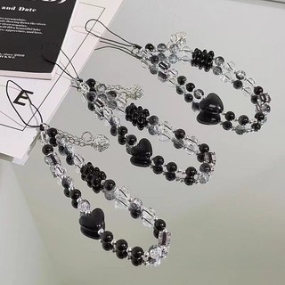 Mặt dây chuyền ngọc trai dễ thương màu hồng cho tất cả các mô hình Trường hợp điện thoại Vòng đeo tay Lanyard