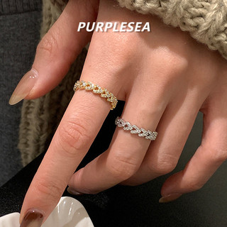 Nhẫn kim cương zircon đa tâm cho nữ, điều chỉnh vòng dây xích kim loại, style đơn giản retro, đa dụng