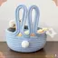 Giỏ đựng thỏ CHEESELY, Giỏ đựng thỏ bông dễ thương, thỏ Phục sinh kết cấu dệt Thiết kế hoạt hình Kích thước máy tính để bàn Giỏ đựng đồ ăn nhẹ