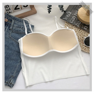 Áo lót nữ kiểu camisole mỏng nhẹ, không đường may, ôm sát ngực, nâng ngực, có chun.