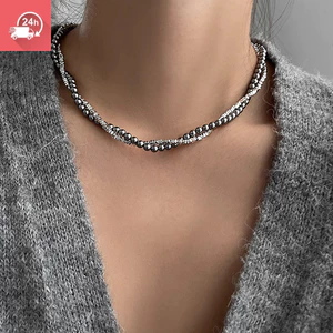 Dây chuyền nữ thanh lịch với hạt ngọc trai trắng và thiết kế hai lớp đơn giản