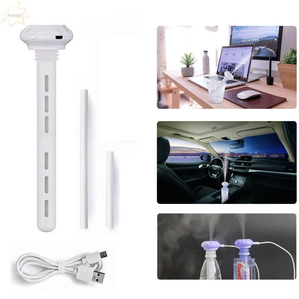 Máy tạo độ ẩm không khí USB AWNGD, Máy khuếch tán tinh dầu đèn LED ABS, Máy lọc ô tô siêu âm ánh sáng lãng mạn Mini Aroma