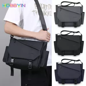 Túi đeo vai HOBBYIN, Túi đeo chéo nam có dây đeo có thể điều chỉnh dung tích lớn, Túi đeo chéo đa túi PU chống nước dành cho doanh nhân Túi thể thao