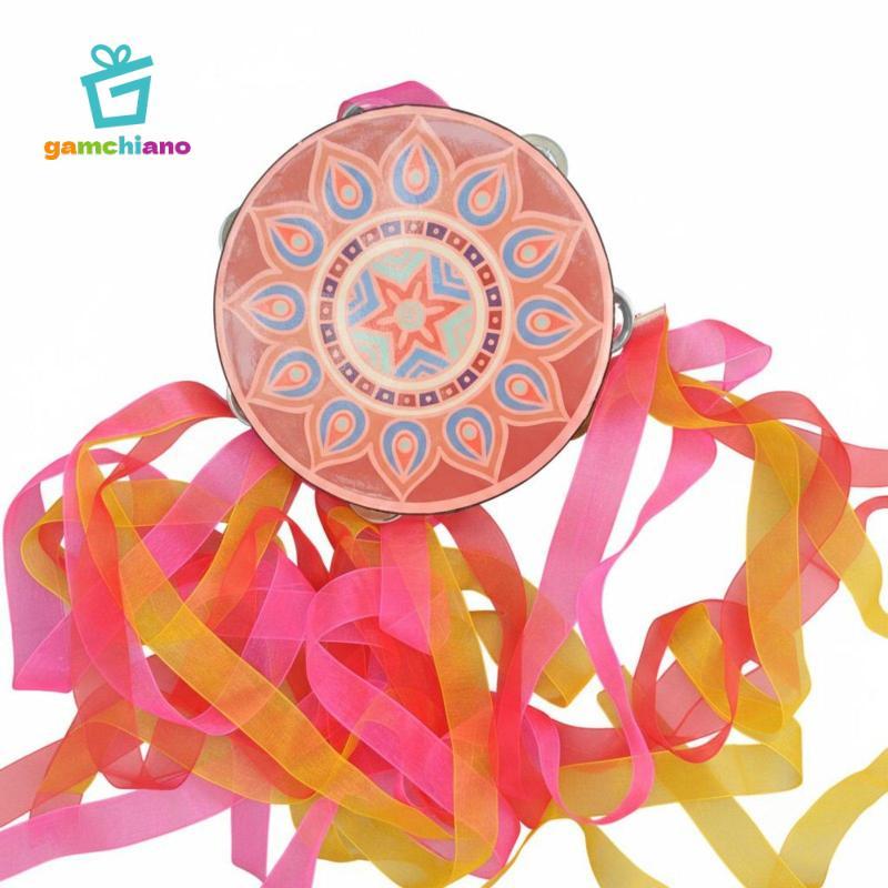 Tambourine nhảy múa bằng gỗ với Streamers Phụ kiện trống Bộ gõ nhạc cho các bữa tiệc khiêu vũ sân khấu và đám cưới