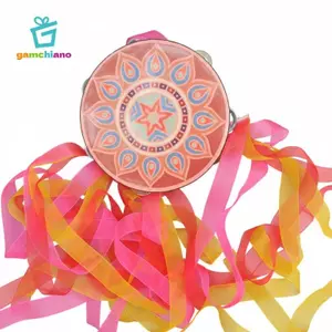 Tambourine nhảy múa bằng gỗ với Streamers Phụ kiện trống Bộ gõ nhạc cho các bữa tiệc khiêu vũ sân khấu và đám cưới