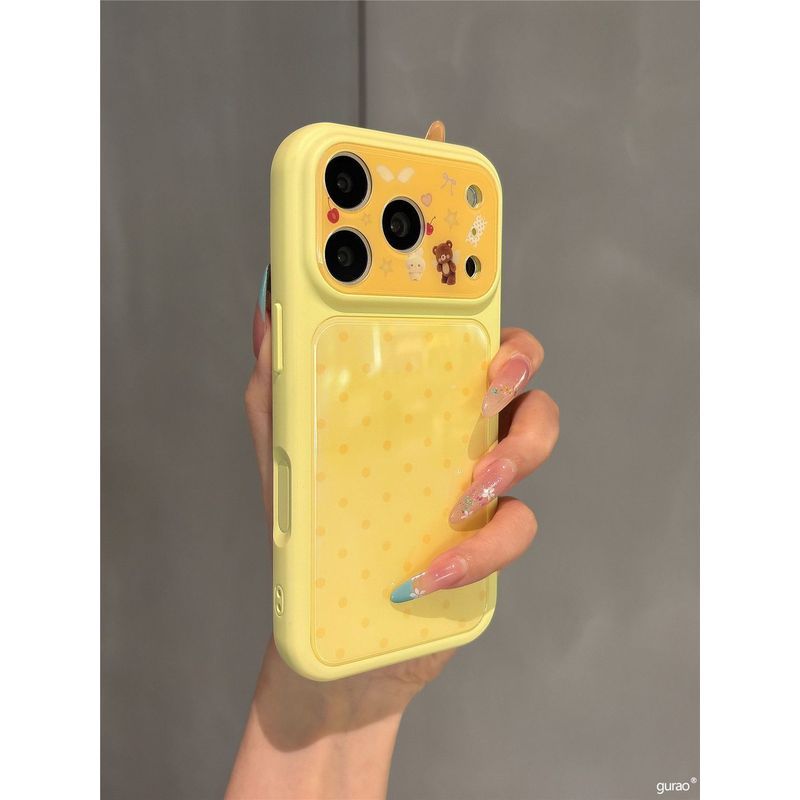 Ins Phim Hoạt Hình Chấm Bi Gấu Thích Hợp Cho Apple 17Pro Apple 16promax Vỏ Điện Thoại 15 Bao Gồm Tất Cả 14 / 13pro
