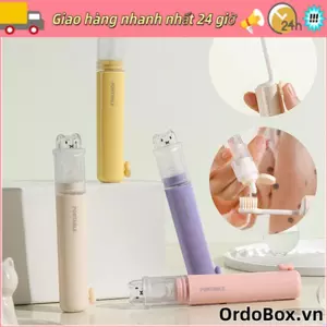 Hộp đựng kem đánh răng ORDOBOX, Bàn chải đánh răng du lịch Mini 2 trong 1, Hộp lưu trữ ống kem đánh răng di động có thể gập lại sáng tạo cho du lịch cắm trại ngoài trời
