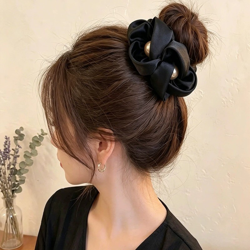 Kẹp Tóc Giả Ngọc Trai Màu Cà Phê, Phong Cách Mới Hàn Quốc