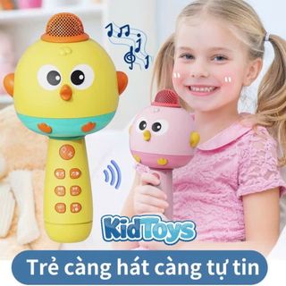 Micro gà con KidToys cho bé – karaoke tiếng Việt Bluetooth sạc đa năng