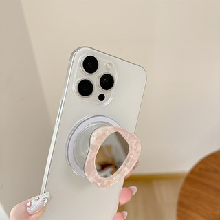 Phim Hoạt Hình Dễ Thương Màu Gương Tròn Từ Tính Giá Đỡ Điện Thoại Cho IPhone 17 16 15 14 13 12 Pro Max 14 Plus Có Thể Gập Lại Vòng Tay Co Giãn Để Bàn Đứng P2