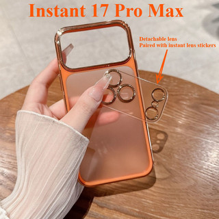 [Thay Đổi Tức Thì Sang 17 Pro Max] Ốp Điện Thoại Phim Bảo Vệ Camera Có Thể Tháo Rời Ốp Lưng Tương Thích Cho iPhone 13 14 15 16 17 Pro Max Vỏ Mềm Silicon Mạ Điện