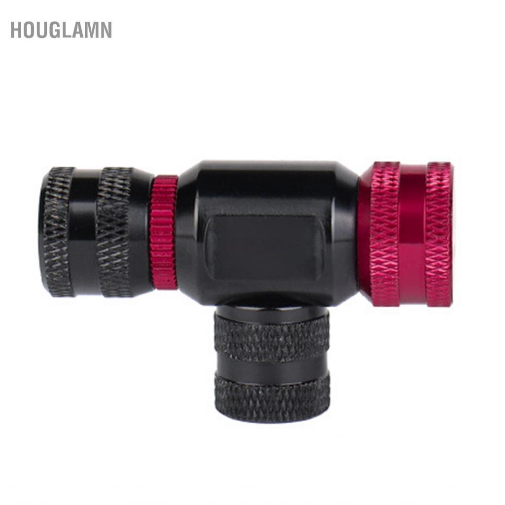houglamn Oreilet Máy bơm lốp xe đạp CO2 Vòi phun phồng nhanh cho xe đạp đường trường và xe đạp leo núi Tự động nhận biết bơm hơi bằng cách xoay Phù hợp với van Pháp của Hoa Kỳ mà không cần chuyển đổi (Đen-Đỏ)