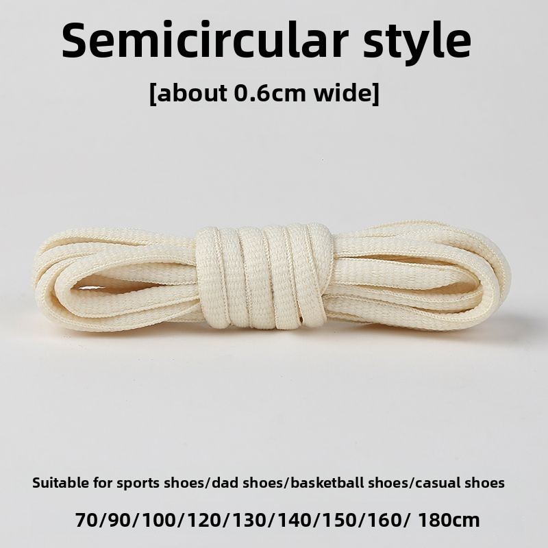 Dây giày phong cách Off-Trắng cho nam nữ, tròn, cotton nguyên chất, phù hợp giày thể thao, lười, da và bóng rổ