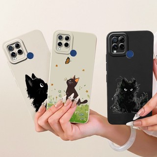 Ốp Lưng Cho Realme C15 Bao Da Thời Trang Sơn Hoa Cúc Vỏ Điện Thoại Silicon Mềm Chống Sốc Funda Cho RealmeC15 C 15 RMX2180 Ốp Lưng