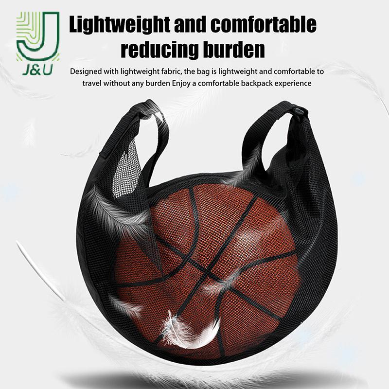 J & U 1 Túi Đơn Có Dây Kéo Túi Lưới Bảo Quản Thiết Bị Thể Thao Dây Rút Sling Bảo Quản Lưới Mang Bóng Rổ Mới