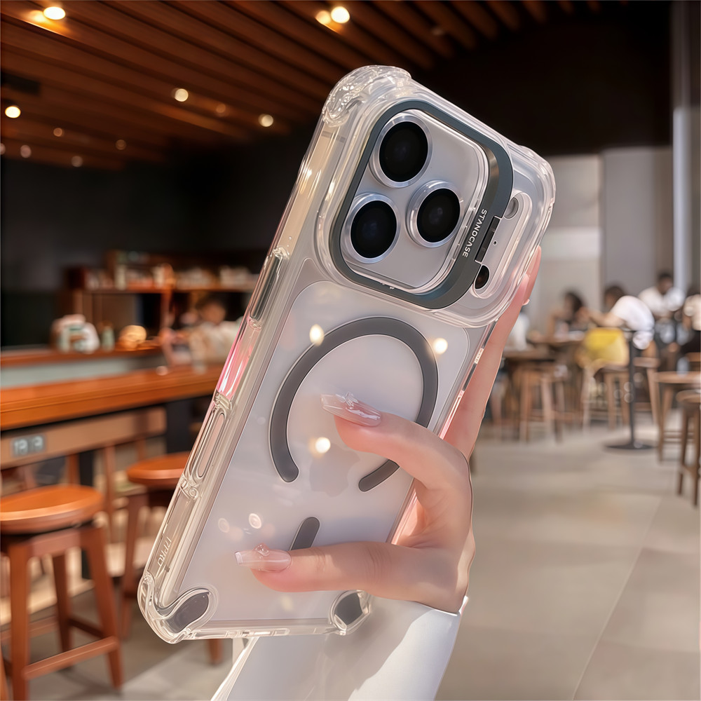 Giá đỡ bảo vệ Camera chất lượng cao Vỏ điện thoại từ tính cho iPhone 17 Pro Max 16 13 14 15 pro max Bảo vệ ống kính chống rơi Vỏ cứng bảo vệ điện thoại