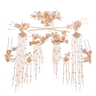 Trang Phục Cô Dâu Hanfu Phong Cách Trung Quốc - Vương Miện Phượng Hoàng & Phụ Kiện Tóc Cho Đám Cưới