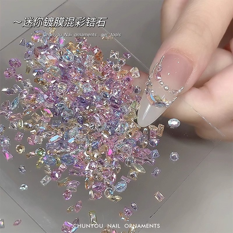 5A Màu Phantom Trong Suốt Đáy Làm Móng Tay Zircon Kim Cương Hỗn Hợp Màu Zircon Hỗn Hợp 50 Miếng Thủy Tinh Pha Lê Làm Móng Tay Kim Cương Trang Sức Đáy Phẳng Kim Cương 2025.12.31