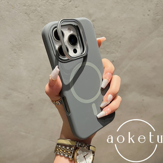 Giá đỡ ống kính kim loại silicon lỏng chất lượng cao Vỏ điện thoại từ tính thích hợp cho iPhone 11 12 13 14 15 16 Pro Max Vỏ cứng silicon chống bụi bẩn và chống vàng