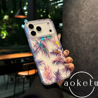 Ốp điện thoại trong suốt hoa laser sang trọng phù hợp cho iPhone 13, 14, 15, 16, 17 Pro Max, túi khí bao gồm tất cả, vỏ silicon chống rơi