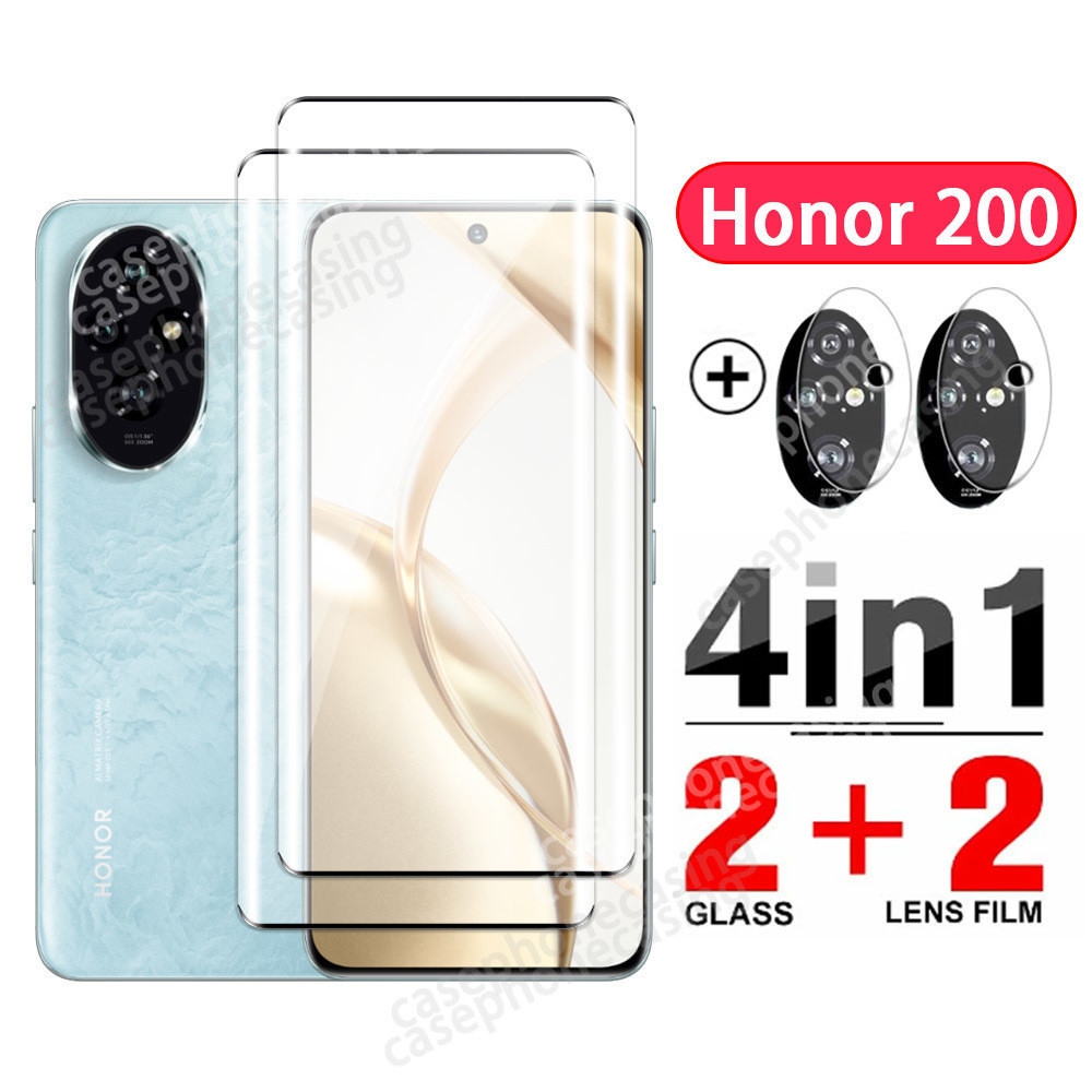 Phim Kính Cường Lực 4in1 Cho Honor 200 Pro Honor200 200Pro 5G 2024 Bảo Vệ Camera 9H Kính Bảo Vệ Màn Hình Trong Suốt Kính