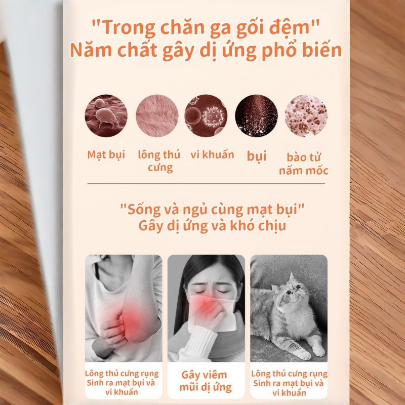 Máy Hút Bụi Giường Đệm,Cầm Tay Tiện Lợi,Lực Hút Mạnh, Hút Lông Động Vật,Khử trùng bằng tia cực tím