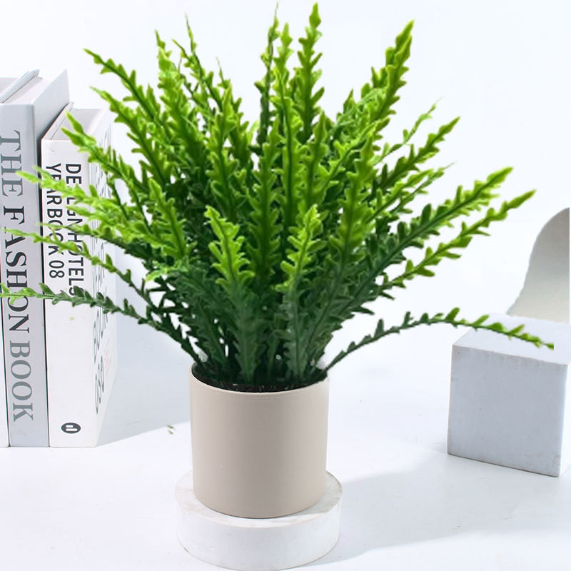 Cây Giả Kèm Chậu để Bàn 23cm, Cây Nhân Tạo Trang Trí Nhà Cửa, Xanh Mãi Mãi, Nhà Cửa, Văn Phòng, Quán Cafe