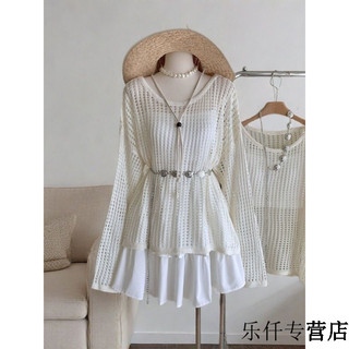 Bộ Áo khoác lưới kiểu Hàn Quốc, chân váy và áo camisole nhỏ nữ tính ngọt ngào cho Nữ mùa Hè