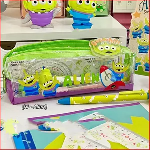 BH2 Toy Story Alien Pencil Case hoạt hình dễ thương sinh viên dung lượng lớn lưu trữ túi văn phòng phẩm đa chức năng Trong suốt