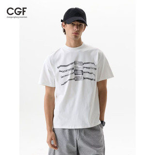 Áo thun cotton hạng nặng phong cách đường phố Mỹ