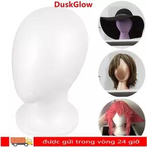 Đầu Mannequin Xốp DUSKGLOW, Đế trưng bày tóc giả nhẹ màu trắng, Mô hình đầu xốp ổn định