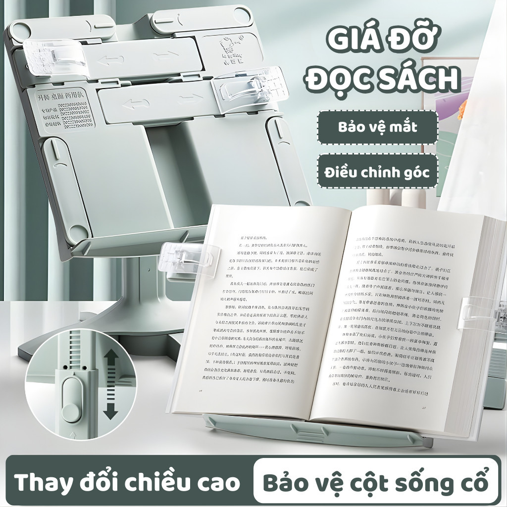 Giá đỡ đọc sách đa năng điều chỉnh góc cao cấp,kệ giữ sách học tập,đọc sách viết bài tiện lợi