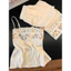 Bộ Pyjama lụa trắngpeek & play, họa tiết cánh bướm, phù hợp nữ giới, mát mịn và không gây kích ứng.
