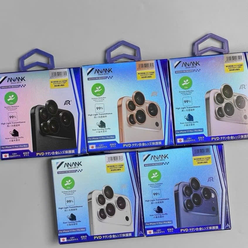 [Chính Hãng] Bộ Vòng Cường Lực Bảo Vệ Camera Anank AR Corning Gorilla Chống Chói, Trầy Xước Cho IP 15/16/17 Pro Max