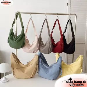 Túi Đeo Ngang NORDICLIFE, Túi Đeo Vai Đơn Giản Hàn Quốc Nhẹ, Vải Đa Năng Màu Trơn Túi Đựng Bánh Bao Dung Tích Lớn Nữ