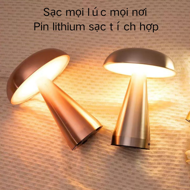 Đèn Bàn Nấm Bauhaus Kim Loại - Phong Cách Bắc Âu Đơn Giản, Đèn Học/Trang Trí Phòng Ngủ, Độc Đáo Sáng Tạo