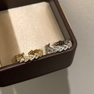 Nhẫn kim cương zircon đa tâm cho nữ, điều chỉnh vòng dây xích kim loại, style đơn giản retro, đa dụng