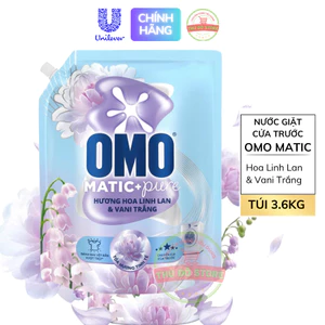 Nước Giặt OMO Cửa Trước | Cửa Ngang Hương Hoa Linh Lan & Vani Trắng - Túi 3.6KG