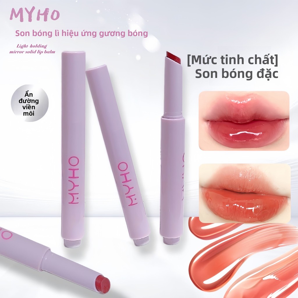 Son Bóng Dạng Thỏi MYHO 2.5g - Son Dưỡng Bóng Gương, Hiệu Ứng Môi Căng Mọng Nước, Dưỡng Ẩm Lâu Dài