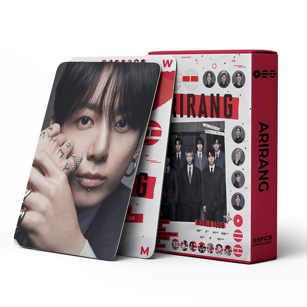 LINXX 55 CÁI 5th ARIRANG BT-S Kpop Lomo Cards Hàn Quốc Ban nhạc cậu bé Thần tượng Quà tặng Bộ sưu tập Thẻ giao dịch Hình ba chiều Bộ thẻ ảnh cho ngày lễ