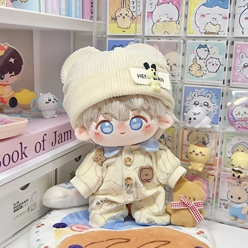 20cm Quần Áo Bé Bộ Đồ Ngủ Liền Quần Cotton Búp Bê Gấu Nhỏ Bánh Quy Dễ Thương Siêu Dễ Thương Chính Hãng Phiên Bản Chính Hãng