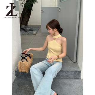 ZHELIHANGFEI Áo Khoác Vest Form Slim-Fit Dệt Kim Phong Cách Mỹ