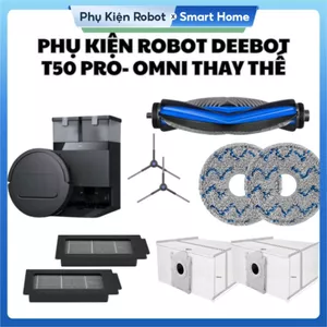 Phụ kiện robot hút bụi Deebot T50 pro-omni khăn lau, chổi, túi rác, lọc hepa - Thay thế