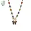Mặt dây chuyền choker đá pha lê đính hạt bướm cầu vồng, phong cách retro bohemian dành cho nữ