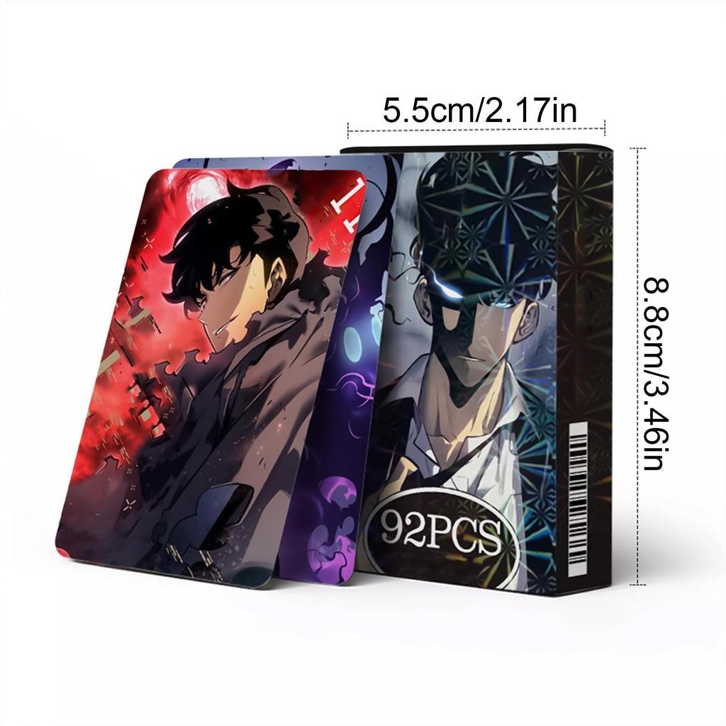 For Solo Leveling Anime Cards Packs Anime Fans Card Collection 92 Pieces Thick Collectible Bundle Accessories junlavn