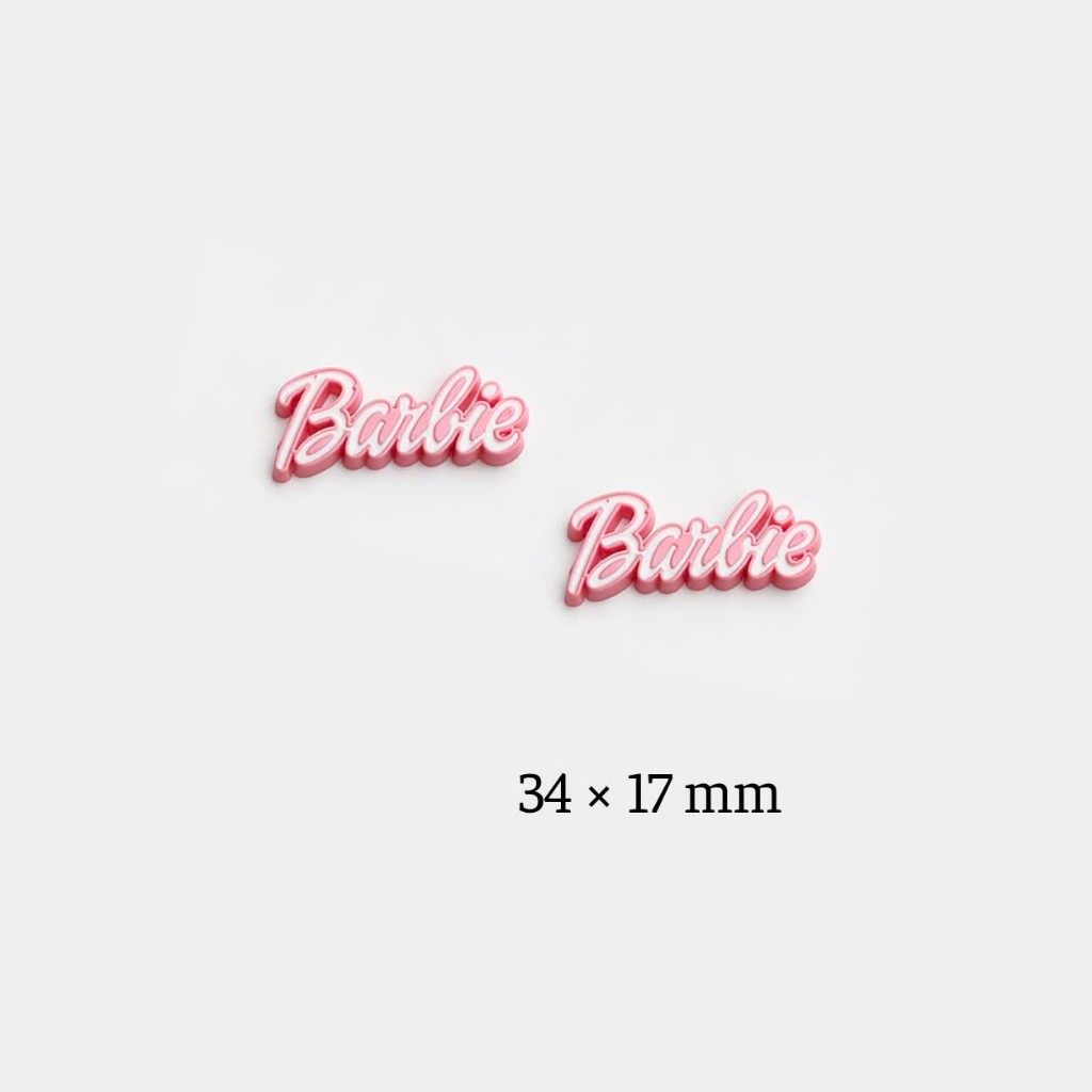 Set Charm Kitty Đầu Mèo Bạc To Barbie Love Hồng Pastel Dễ Thương Trang Trí Dép Xinh