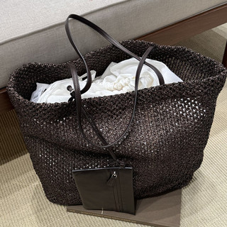 Túi Tote Dệt PPF Raffia Rơm Rỗng, Đeo Vai, Dung Tích Lớn, Có Túi Zip Tháo Rời, Lý Tưởng Cho Đi Lại & Kỳ Nghỉ, 2026 It #4702