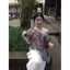Áo sơ mi lệch vai hoa tím phong cách Hàn Quốc dành cho nữ mùa hè